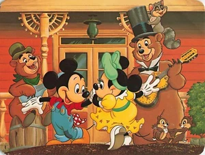 Mickey & Minnie Mouse Dancing Country Bears Vintage Disney Postcard - Picture 1 of 2