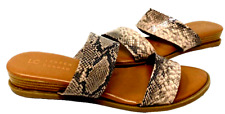 LC Lauren Conrad Women's Mint Slip On Wedge Sandals Snake Print Size:9 192G