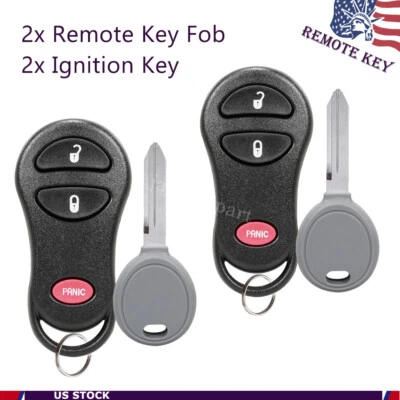 Mando a distancia de entrada sin llave 2 carros para Dodge Dakota 2000 2001 2002 2003 2004 + llave Foto 1 de 4