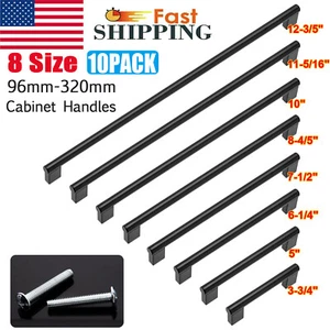 10-PACK Cabinet Knobs Drawer Pulls Bar Door Handles Kitchen Hardware Matte Black - Picture 1 of 9
