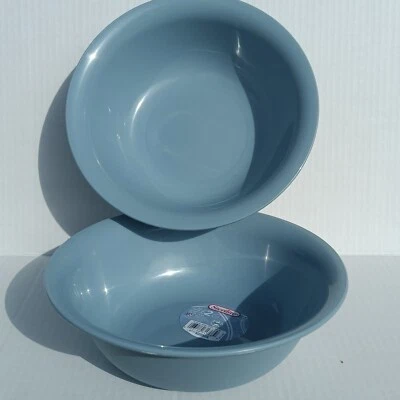 Sterilite Set of 2 Large Plastic Mixing Food Bowls 49 Oz w/Lite Blue Gray Color - Image 1 of 4