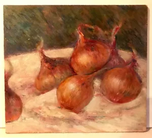 Onions 11x12 in. Oil on panel Hall Groat Sr. - Picture 1 of 4