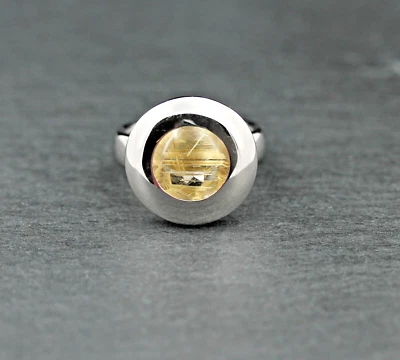 TAMARA COMOLLI Sloppy - Designer RING mit einem RUTILQUARZ | 750er Weißgold - Bild 1 von 4