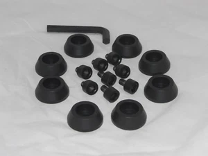 (8) SHORT SCREWS (8) WASHERS BLACK (1) KEY FOR BALLISTIC JESTER 814 WHEEL RIM  - Picture 1 of 1