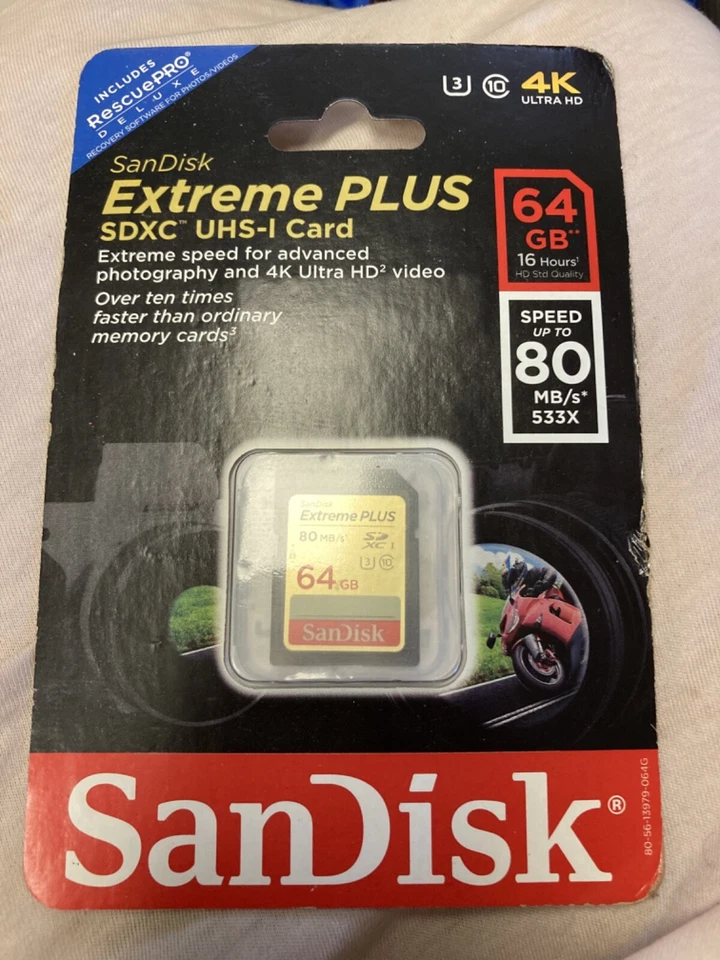 Tarjeta de memoria SD SanDisk SDSDUSC-064G-AN 64 GB SDXC clase 10/UHS-1 - negra Foto 1 de 1