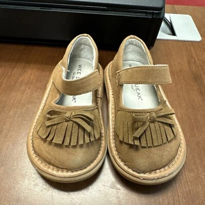 Mocasines Wee Squeak Maryjane para niños pequeños talla 8 marrón camel usados en excelente estado sin chirridos Foto 1 de 4