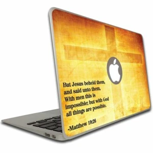 Matthew 19:26 Bible Verse Macbook Air or Macbook Pro Skin - FREE SHIPPING - Picture 1 of 1