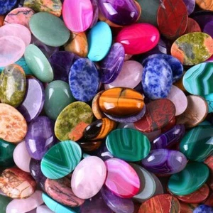 18x13mm 30pcs/lot Natural Stone Mixed Oval Beads CAB CABOCHON for Jewelry Making - Picture 1 of 1