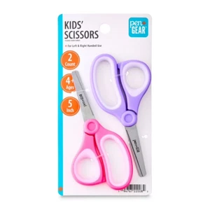 Pen+Gear Kids' Scissors, 5", Purple & Pink, 2 Count - Picture 1 of 6