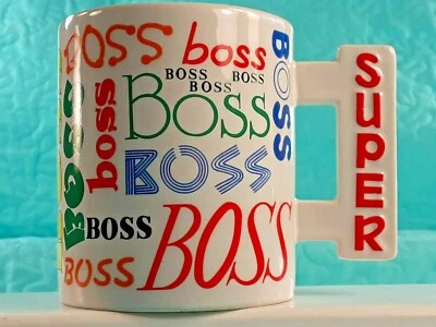 SUPER BOSS Coffee Mug Vintage 1984 Made by Shafford   NEW Never Used 3.5" Tall - Image 1 of 4
