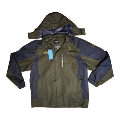 Spmor Men's Jacket Waterproof Windproof Mountain Winter Coat Size 3XL Green Navy - Image 1 of 4