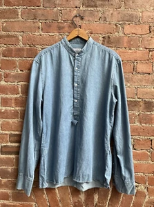 Michael Bastian Men’s Pullover Shirt, Sz 16/41 Cotton Chambray Italy - Picture 1 of 9