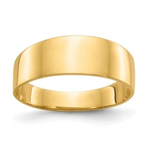 10k Yellow Gold 3-6mm Flat-top Tapered Cigar Band Ring for Women Size 7 - Picture 1 of 5
