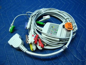 Se adapta al cable ECG de 10 plomo GE Marquette con cables de plomo pellizcantes MAC 1100 1200 - Imagen 1 de 4