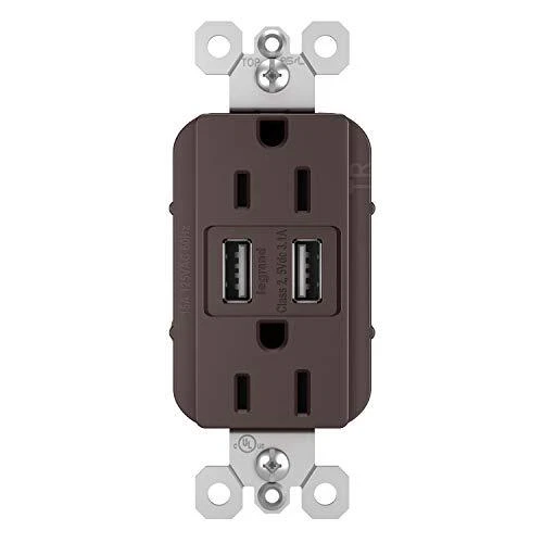 Legrand TM826USBDBCCV4 2 USB 3.1a Charger Outlet Dark Bronze