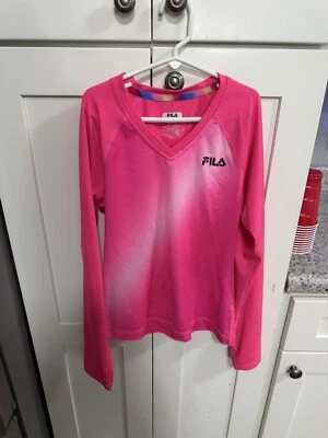 Fila rosa feminino manga longa Dri-Fit tamanho 10/12 - Imagem 1 de 3