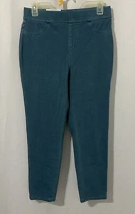 Time And Tru Women’s Teal Blue Fitted Jegging Capri Pants Size Small 4-6 - Picture 1 of 7