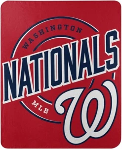 MLB Washington Nationals Rolled Fleece Blanket 50" by 60" Style Called Campaign - Picture 1 of 1