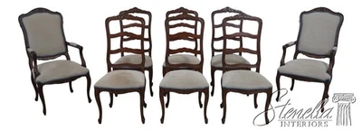 L69677: набор из 8 французских мягких стульев для столовой в стиле кантри - Изображение 1 из 4