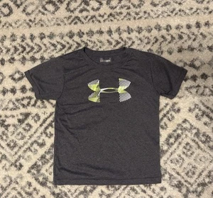 UNDER ARMOUR Little Boys Size 6 Heatgear Short Sleeve T-Shirt UA Logo Gray - Picture 1 of 4