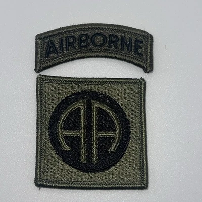 82nd AIRBORNE DIVISION PATCH / TAB SET - OD Olive - Image 1 of 2