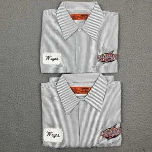 2 Camisa de Trabajo Red Kap Hombres L Rayas Interestatales Baterías Ropa de Trabajo Mecánico - Imagen 1 de 9