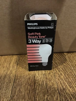 GE SOFT PINK rose 3 way Light Bulb (1) 20329 Discontinued 50w 100w 150w - Image 1 of 3