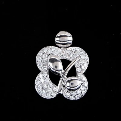 $5,350 Chimento 18K White Gold Diamond Floral Motif Chain Pendant - Image 1 of 3