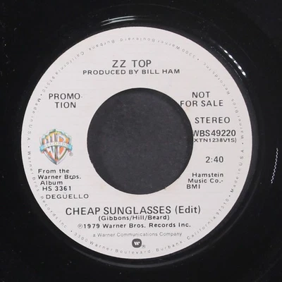 ZZ TOP: cheap sunglasses (edit) / mono WB 7" Single 45 RPM - Image 1 of 2