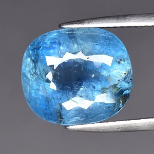 💎 Big 11.83ct 14x12mm Cushion Natural Blue Aquamarine - Unheated, Africa Gem - Picture 1 of 4