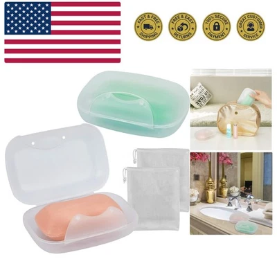 2-Pack Clear Travel Soap Holder - Durable Plastic Soap Saver Case for Adventure - Image 1 of 4