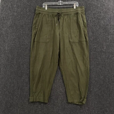 Pantalones Athleta Para Mujer XL Verde Oliva Relajados Cónicos Elastizados Cordón Jogger Foto 1 de 4