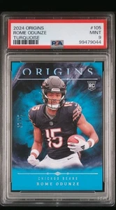 2024 Origins Rome Odunze Turquoise /25 PSA 9 4A - Picture 1 of 3