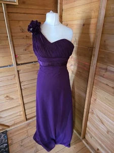 Hilary Morgan One-Shoulder Plum Purple Formal Dress – Size 10 Wedding Long - Picture 1 of 8