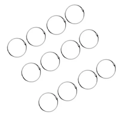 12 piezas accesorios de cortina anillos de libro en forma de D para cortinas hojas sueltas a presión ↑ Foto 1 de 4