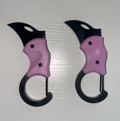 2 Pcs Pink Mini Folding Knife - Image 1 of 4