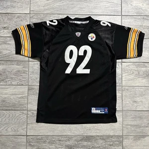 Pittsburgh Steelers James Harrison Reebok Onfield Youth Size L Black Jersey - Picture 1 of 7