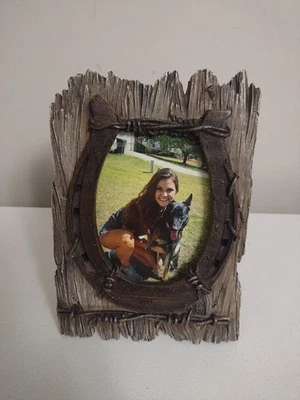 Marco de fotos de herradura rústico estilo occidental 4x6 marco de fotos hobby lobby  Foto 1 de 4