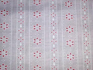 Vtg 70s Lightweight Cotton Blend Fabric Pink W/ Daisy Stripes 43x4yds - Picture 1 of 5