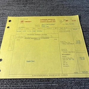 De colección 1958 DeSota Auto Concesionario Recibo de Ventas Factura de Concesionario de Automóviles - Imagen 1 de 2