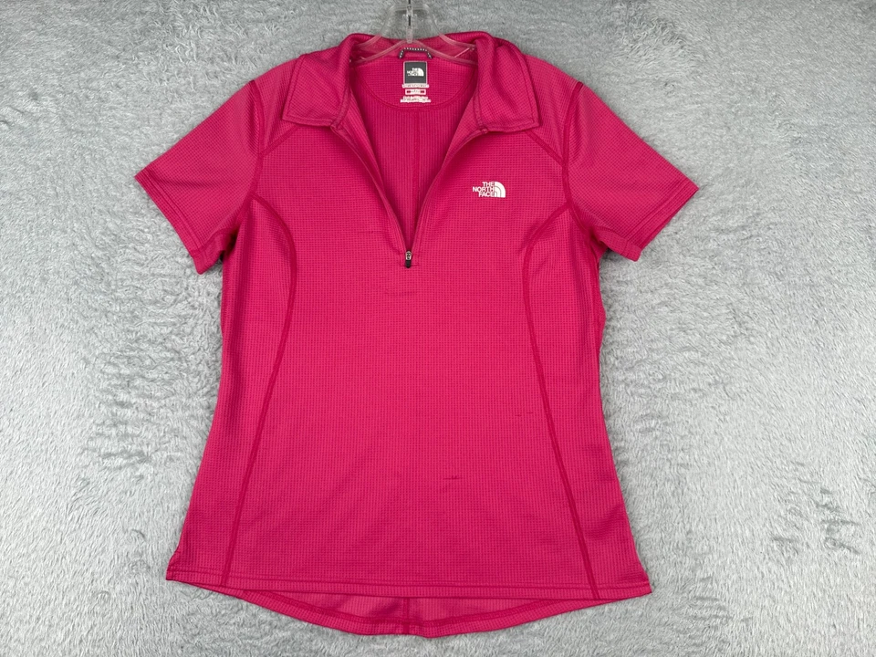 Camiseta de ciclismo The North Face para mujer extra grande rosa 1/4 cremallera poliéster vaporwick Foto 1 de 4