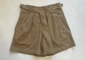 Vtg 1950s Mens Army Issue Tropical Jungle Shorts Khaki Drill Cross Belt - Picture 1 of 15