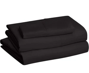 Black Microfiber Bed Sheet Set Twin XL – 4 Piece, Deep Pockets, Soft & Easy Care - Picture 1 of 5