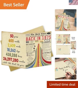 Vintage 50th Birthday Card, Happy 50th Birthday Gifts for Him Her, Funny 50  ... - Picture 1 of 7