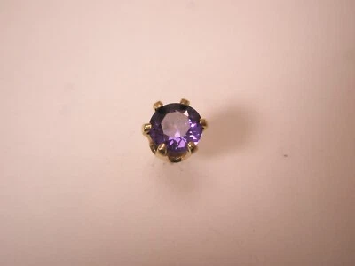 Purple Rhinestone Quality Vintage TINY SMALL Tie Tack Lapel Pin q32 - Image 1 of 4