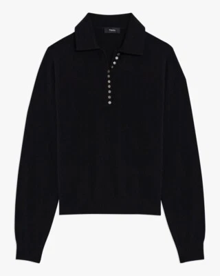NUEVO Polo Theory Button Cashmere en Negro Talla M #S6179 Foto 1 de 4