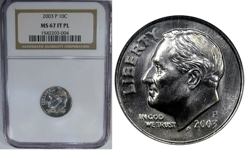 2003-P 10C NGC MS67 FT PL PROOFLIKE ROOSEVELT ~ POP 1/0 SINGLE FINEST! Cover