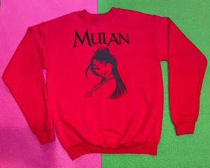 Disney Mulan Disney Princess Red Sweatshirt Crewneck Sz Youth 13/14 - Picture 1 of 9