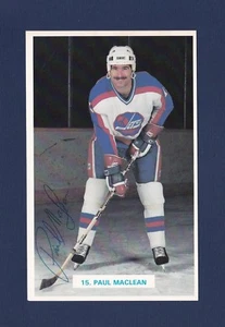 Paul MacLean signed Winnipeg Jets team issued hockey postcard - Picture 1 of 1