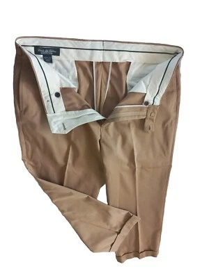 Pantalones plisados Brooks Brothers Country Club para hombre 38W x L32 caqui marrón algodón Foto 1 de 4